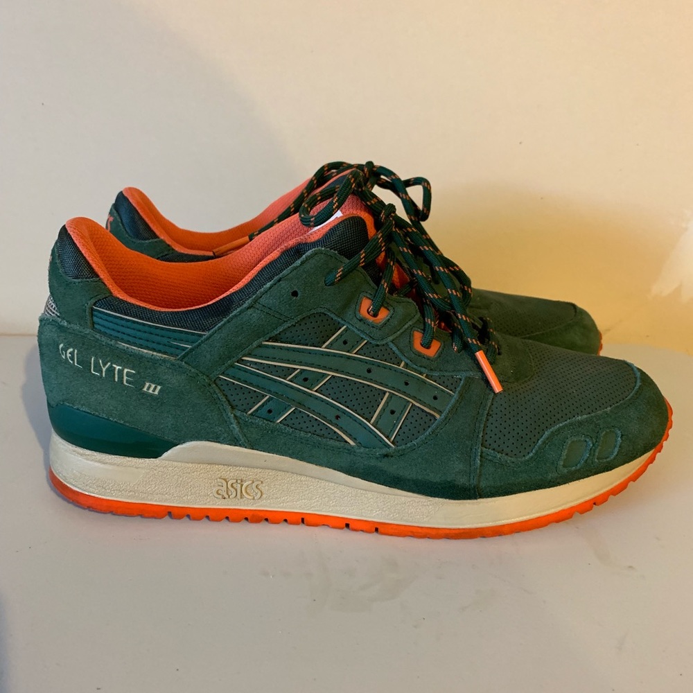 Asics Gel-Lyte 3 Dark Green/Orange size 10.5